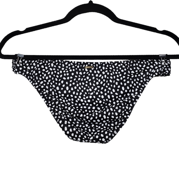 Victoria's Secret Black White Spotted Knockout Swimsuit Bikini Bottom Size S - Picture 2 of 4